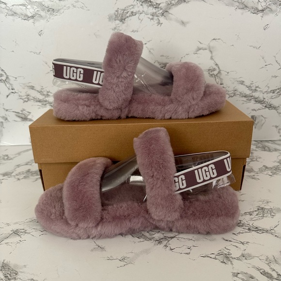 UGG Oh Yeah Slides Slippers Sandals Lavender Purple - Picture 2 of 8